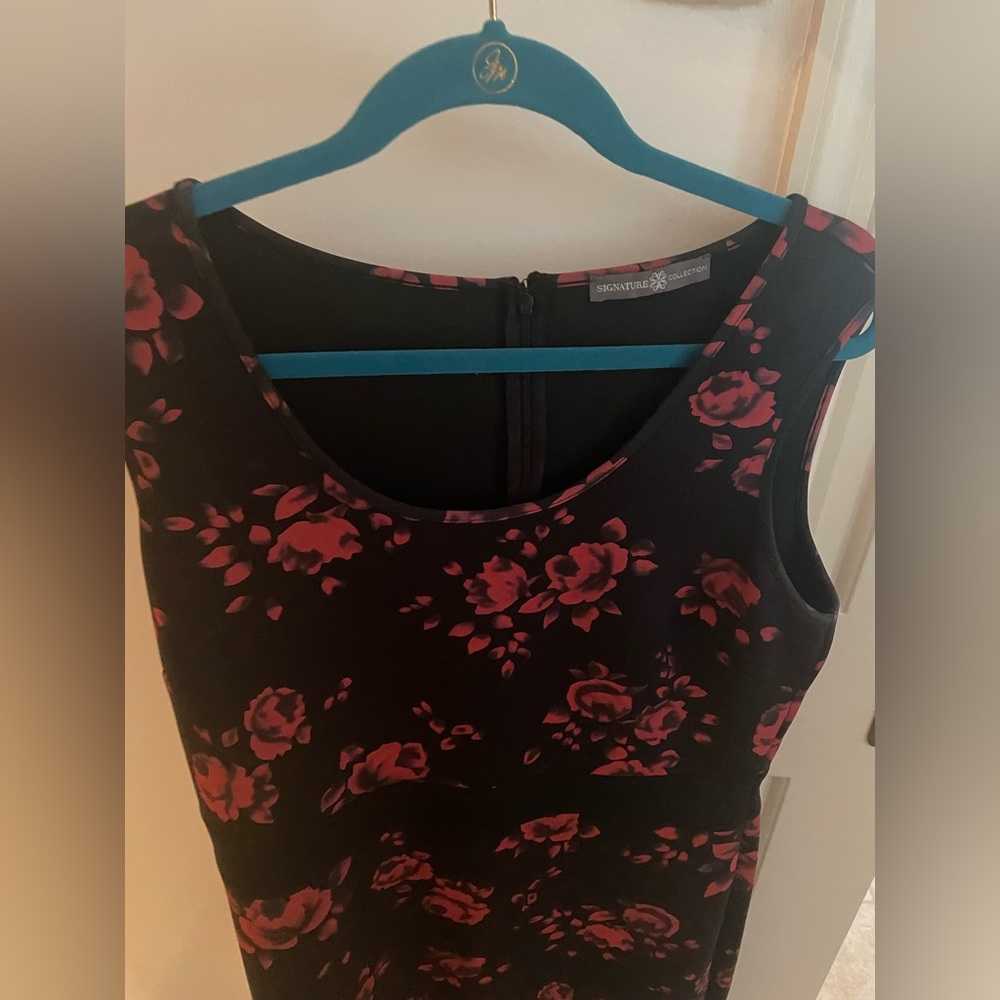Beautiful Black Dress with Red Roses. Size XL pre-worn great condition